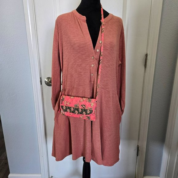 NWT Flawless Henley A-line Relaxed With Pockets Dress Size Medium - Picture 1 of 10